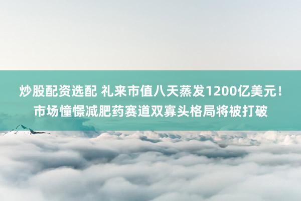 炒股配资选配 礼来市值八天蒸发1200亿美元！市场憧憬减肥药赛道双寡头格局将被打破