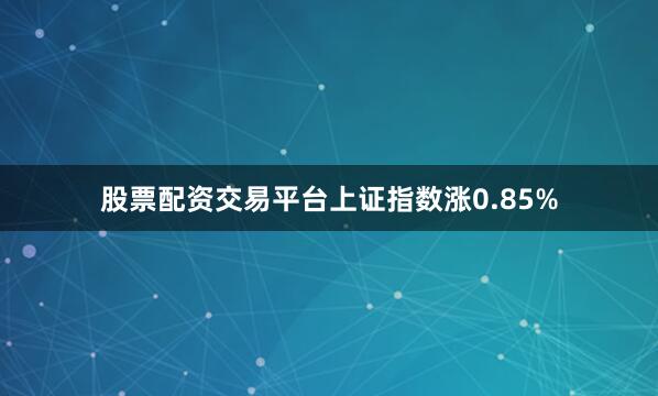 股票配资交易平台上证指数涨0.85%